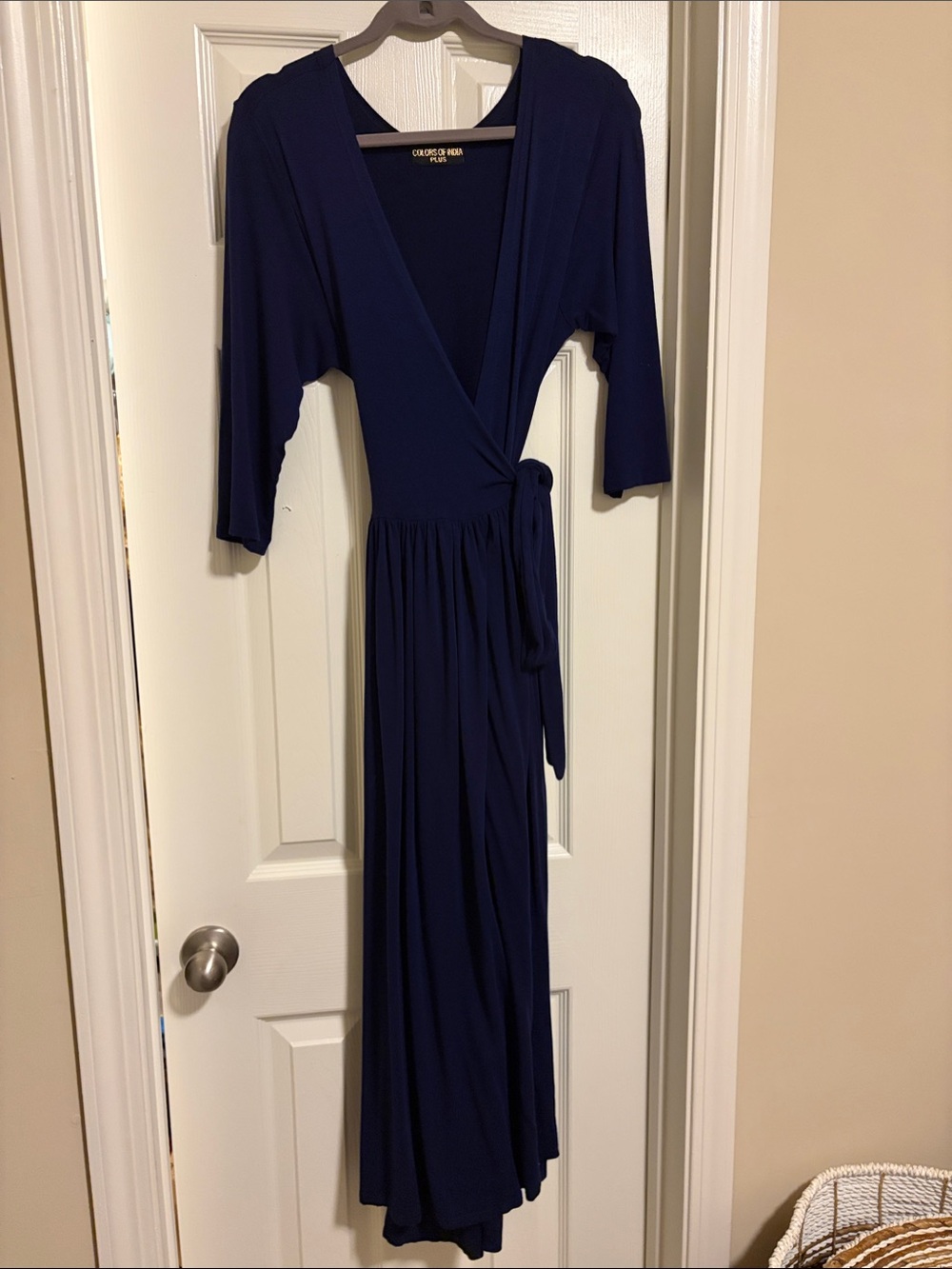 Navy Wrap Maxi Dress